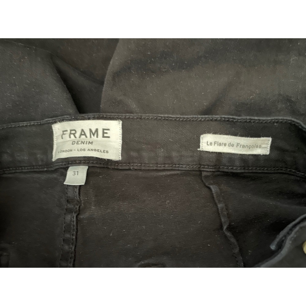 FRAME Denim Le Flare De Francoise Film Noir Black Side Zip Flare Jeans Size 31 - Picture 4 of 6